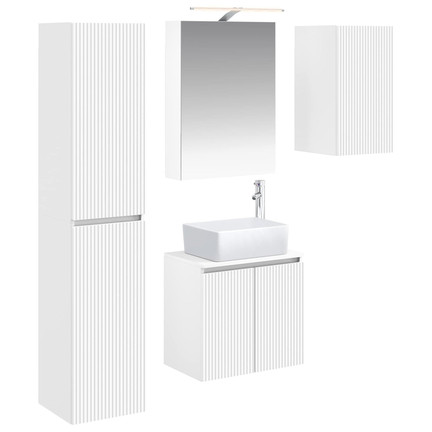 Bathroom Cabinet Set 5 pcs White 50 x 14.5 x 70 cm