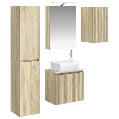 Bathroom Cabinet Set 5 pcs Sonoma Oak 50 x 14.5 x 70 cm