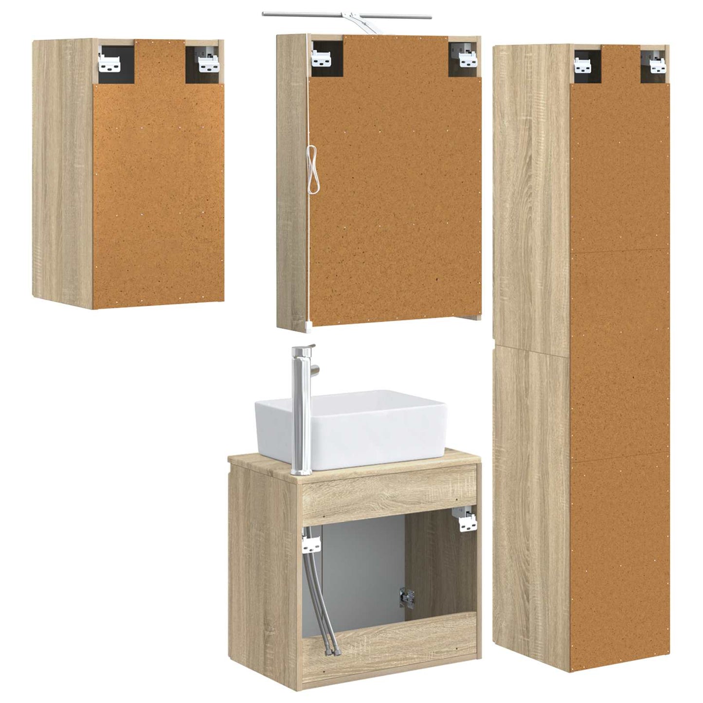 Bathroom Cabinet Set 5 pcs Sonoma Oak 50 x 14.5 x 70 cm