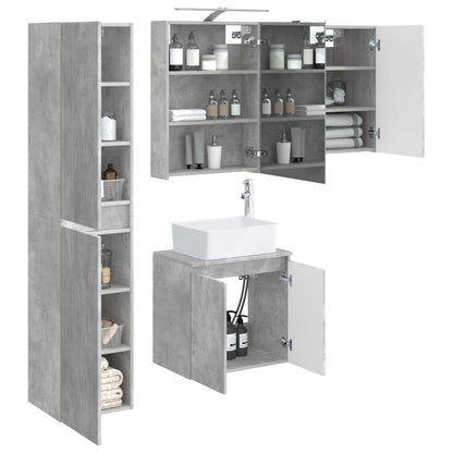 Bathroom Cabinet Set 5 pcs Concrete Grey 50 x 14.5 x 70 cm
