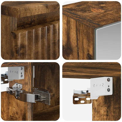 Bathroom Cabinet Set 5 pcs Smoked Oak Engineered Wood