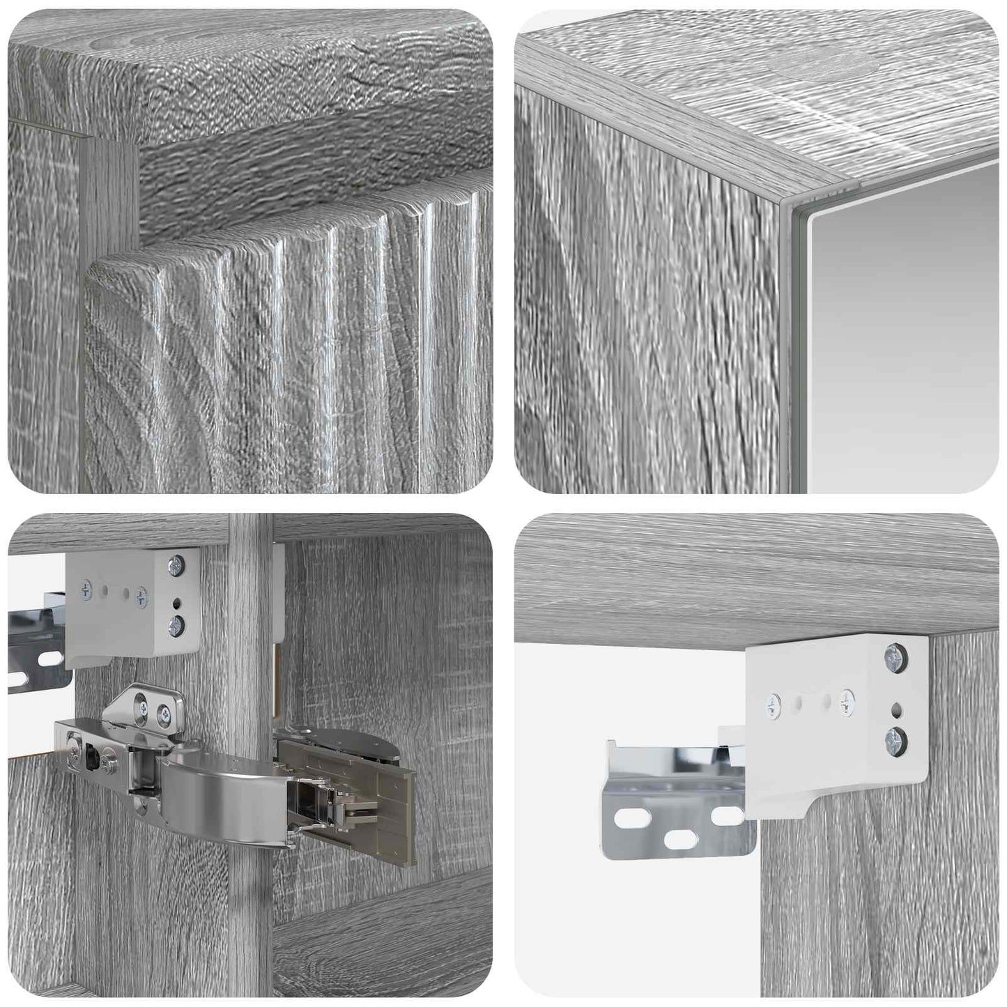 Bathroom Cabinet Set 5 pcs Grey Sonoma Engineered Wood
