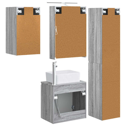 Bathroom Cabinet Set 5 pcs Grey Sonoma 50 x 14.5 x 70 cm