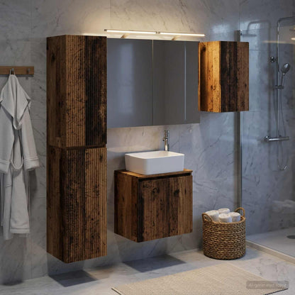 Bathroom Cabinet Set 5 pcs Old Wood Engineered Wood