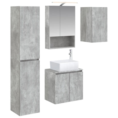 Bathroom Cabinet Set 5 pcs Concrete Grey 50 x 14.5 x 70 cm