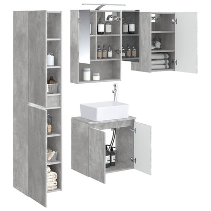 Bathroom Cabinet Set 5 pcs Concrete Grey 50 x 14.5 x 70 cm