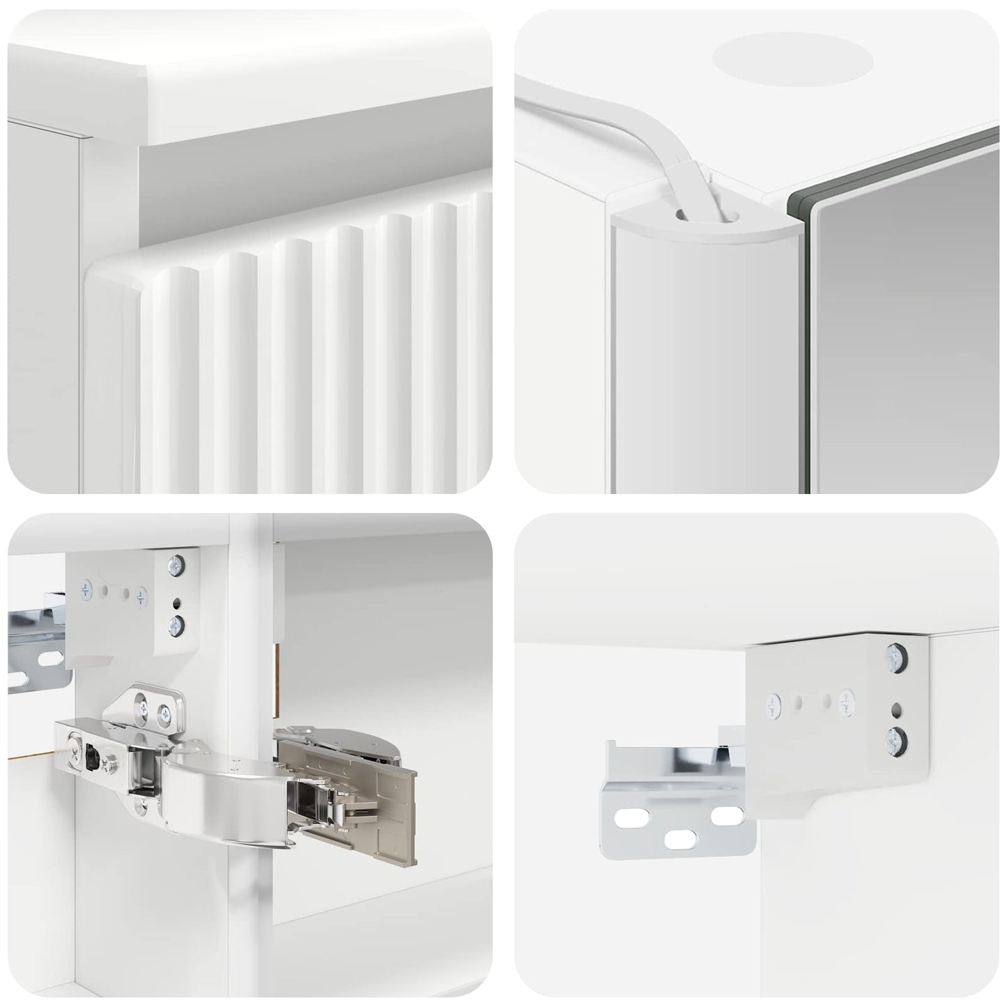 Bathroom Cabinet Set 5 pcs White Engineered Wood