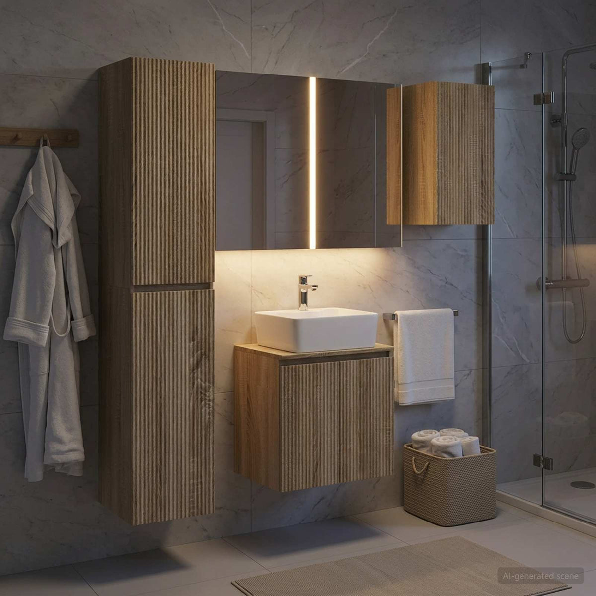 Bathroom Cabinet Set 5 pcs Sonoma Oak Engineered Wood