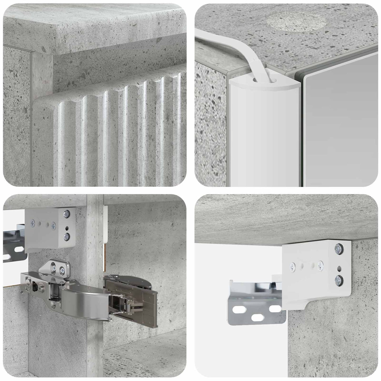 Bathroom Cabinet Set 5 pcs Concrete Grey Engineered Wood