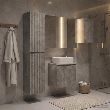 Bathroom Cabinet Set 5 pcs Concrete Grey Engineered Wood