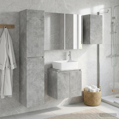 Bathroom Cabinet Set 5 pcs Concrete Grey Engineered Wood