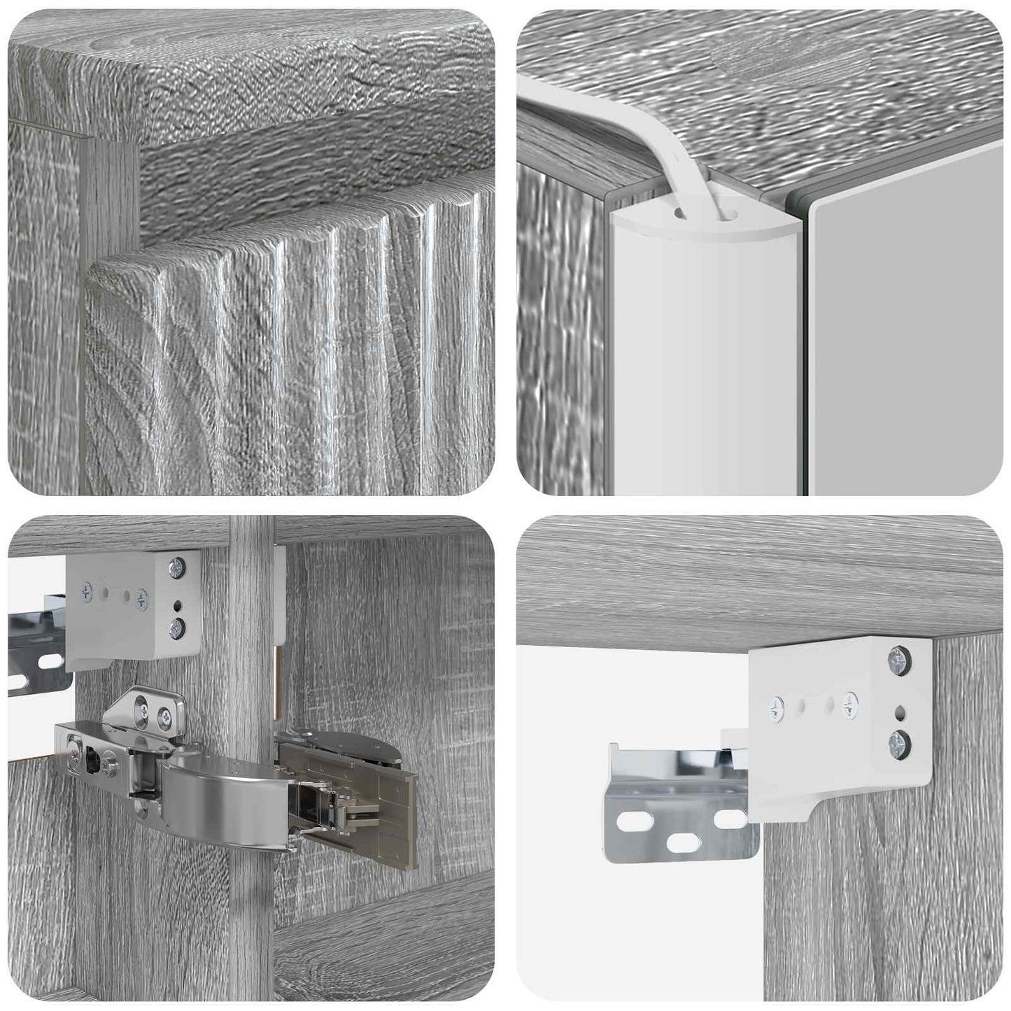 Bathroom Cabinet Set 5 pcs Grey Sonoma Engineered Wood