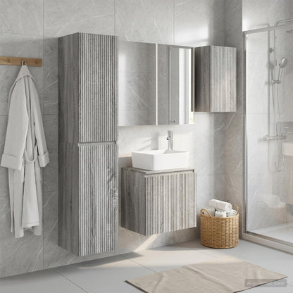 Bathroom Cabinet Set 5 pcs Grey Sonoma Engineered Wood