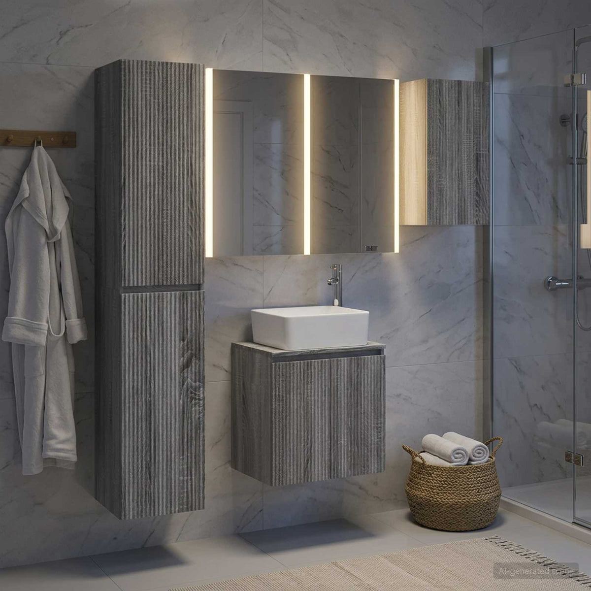 Bathroom Cabinet Set 5 pcs Grey Sonoma Engineered Wood