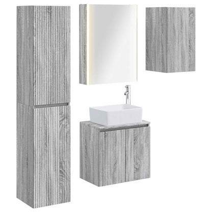 Bathroom Cabinet Set 5 pcs Grey Sonoma 53 x 15.5 x 70 cm