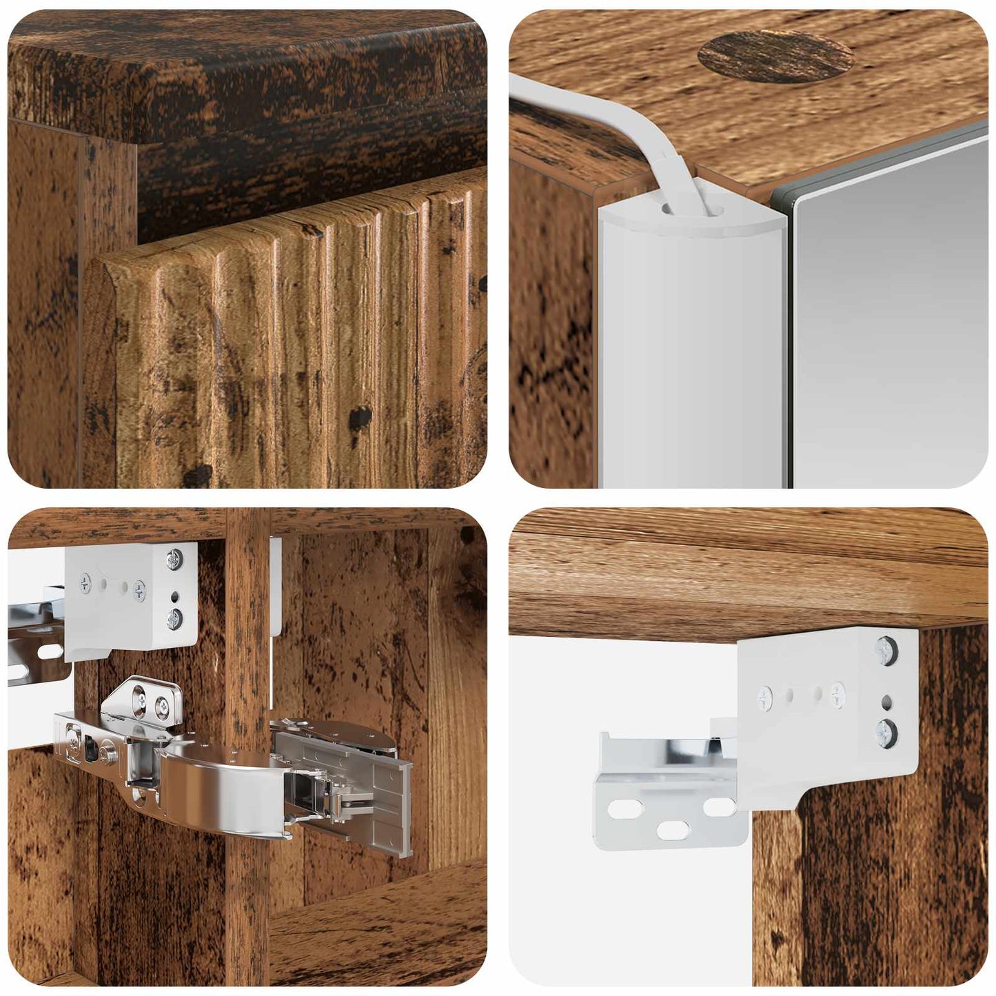 Bathroom Cabinet Set 5 pcs Old Wood Engineered Wood