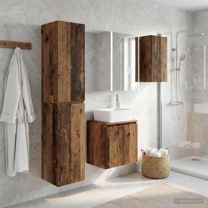 Bathroom Cabinet Set 5 pcs Old Wood Engineered Wood