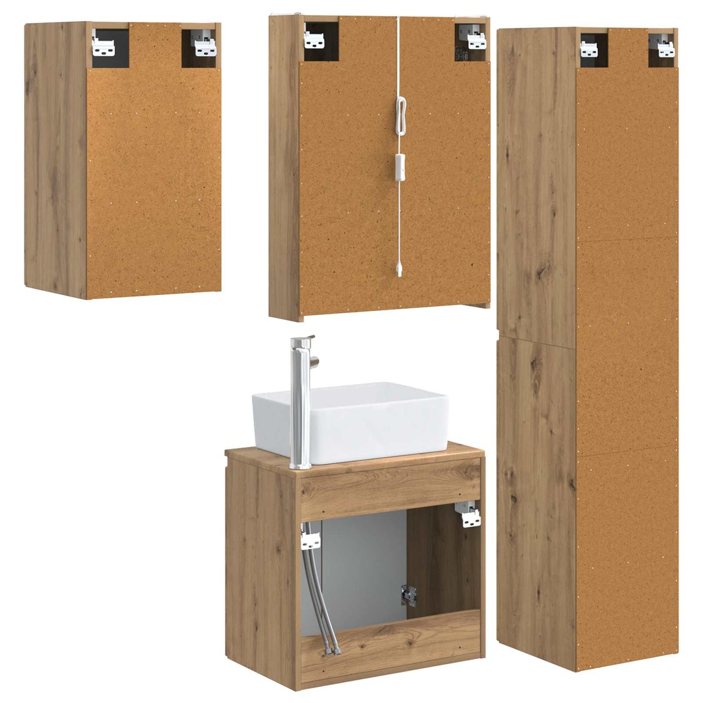 Bathroom Cabinet Set 5 pcs Artisan Oak 53 x 15.5 x 70 cm