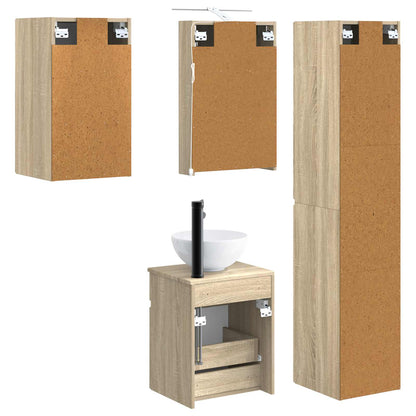 Bathroom Cabinet Set 5 pcs Sonoma Oak 40 x 10.5 x 60.5 cm