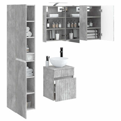 Bathroom Cabinet Set 5 pcs Concrete Grey 40 x 10.5 x 60.5 cm