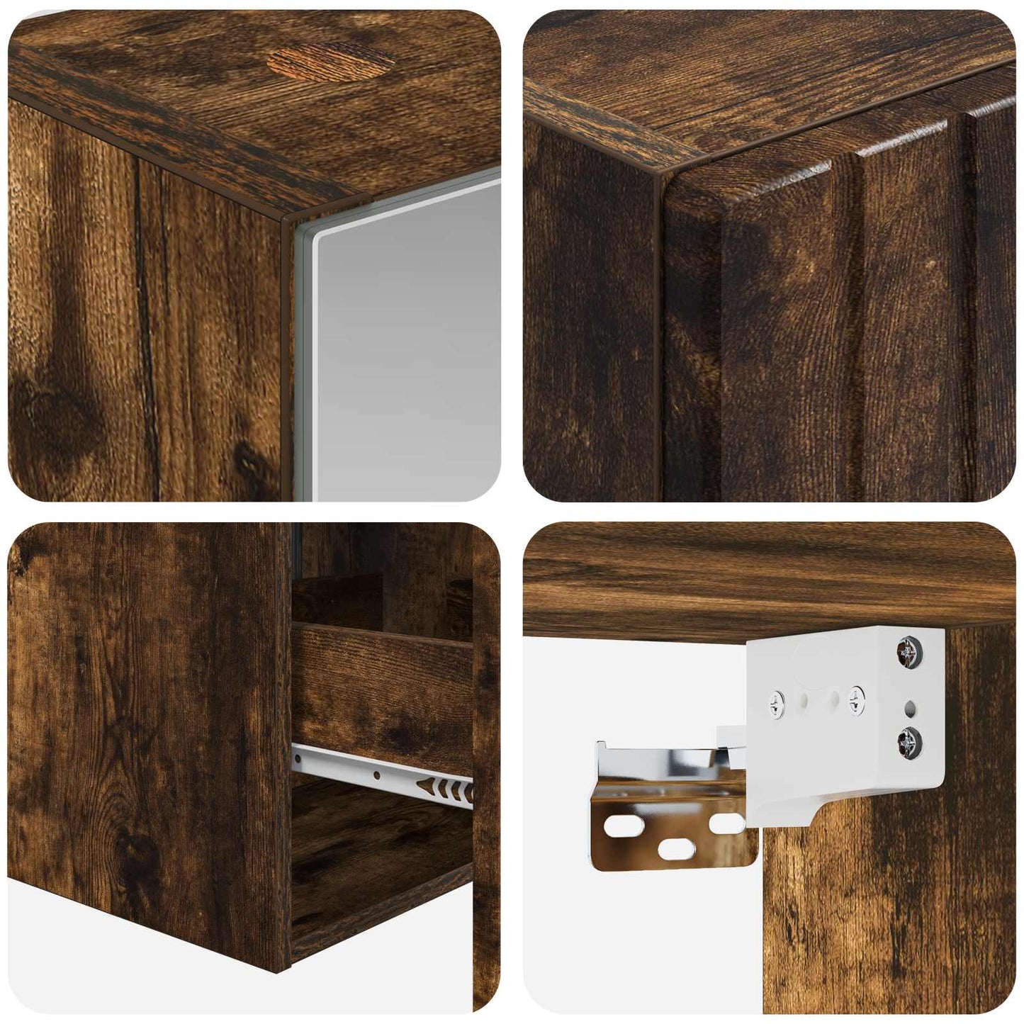 Bathroom Cabinet Set 5 pcs Smoked Oak Engineered Wood