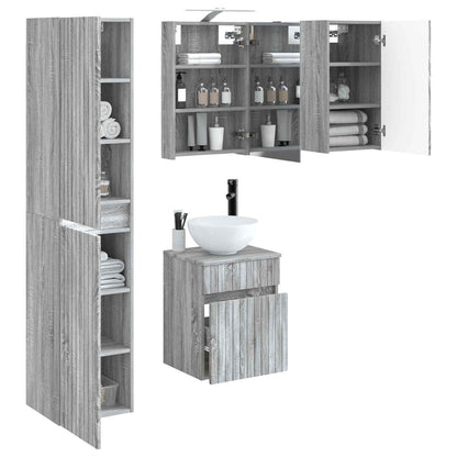 Bathroom Cabinet Set 5 pcs Grey Sonoma 40 x 10.5 x 60.5 cm