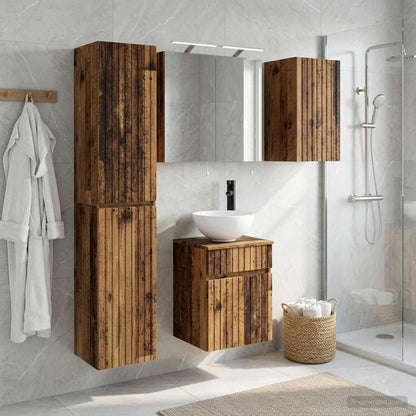 Bathroom Cabinet Set 5 pcs Old Wood Engineered Wood