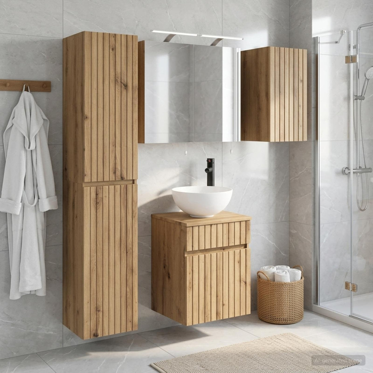 Bathroom Cabinet Set 5 pcs Artisan Oak Engineered Wood