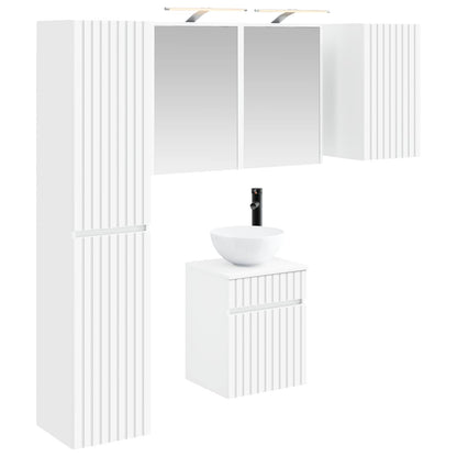 Bathroom Cabinet Set 5 pcs White Engineered Wood