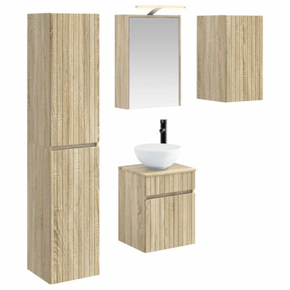Bathroom Cabinet Set 5 pcs Sonoma Oak 43 x 16 x 62.5 cm