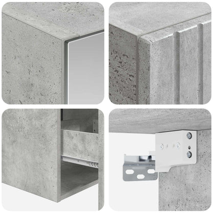 Bathroom Cabinet Set 5 pcs Concrete Grey Engineered Wood