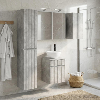 Bathroom Cabinet Set 5 pcs Concrete Grey Engineered Wood