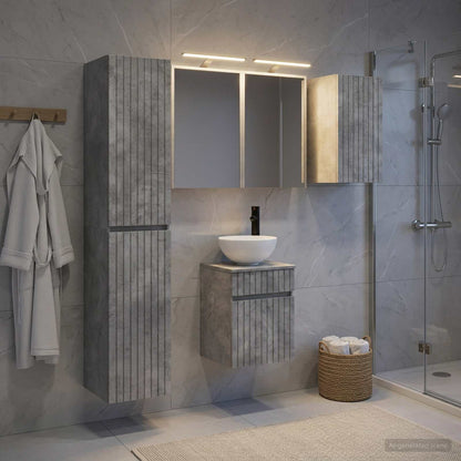 Bathroom Cabinet Set 5 pcs Concrete Grey Engineered Wood