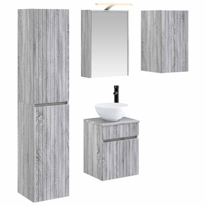 Bathroom Cabinet Set 5 pcs Grey Sonoma 43 x 16 x 62.5 cm