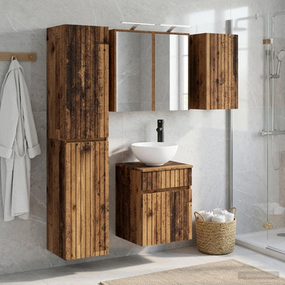 Bathroom Cabinet Set 5 pcs Old Wood Engineered Wood