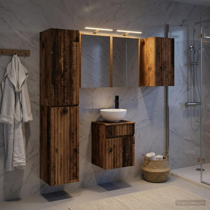 Bathroom Cabinet Set 5 pcs Old Wood Engineered Wood