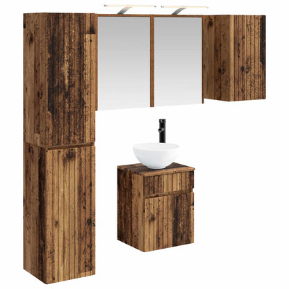 Bathroom Cabinet Set 5 pcs Old Wood Engineered Wood