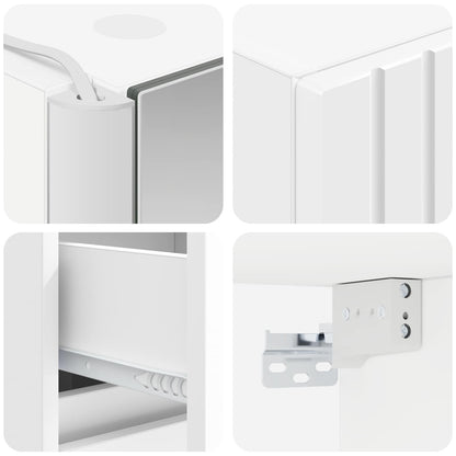 Bathroom Cabinet Set 5 pcs White Engineered Wood
