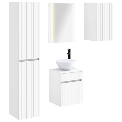 Bathroom Cabinet Set 5 pcs White 43 x 11.5 x 60.5 cm