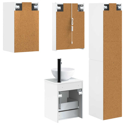 Bathroom Cabinet Set 5 pcs White 43 x 11.5 x 60.5 cm