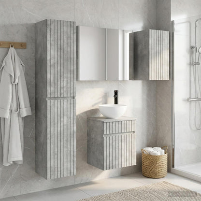 Bathroom Cabinet Set 5 pcs Concrete Grey Engineered Wood