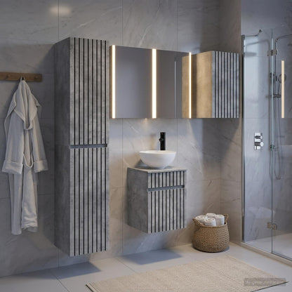 Bathroom Cabinet Set 5 pcs Concrete Grey Engineered Wood