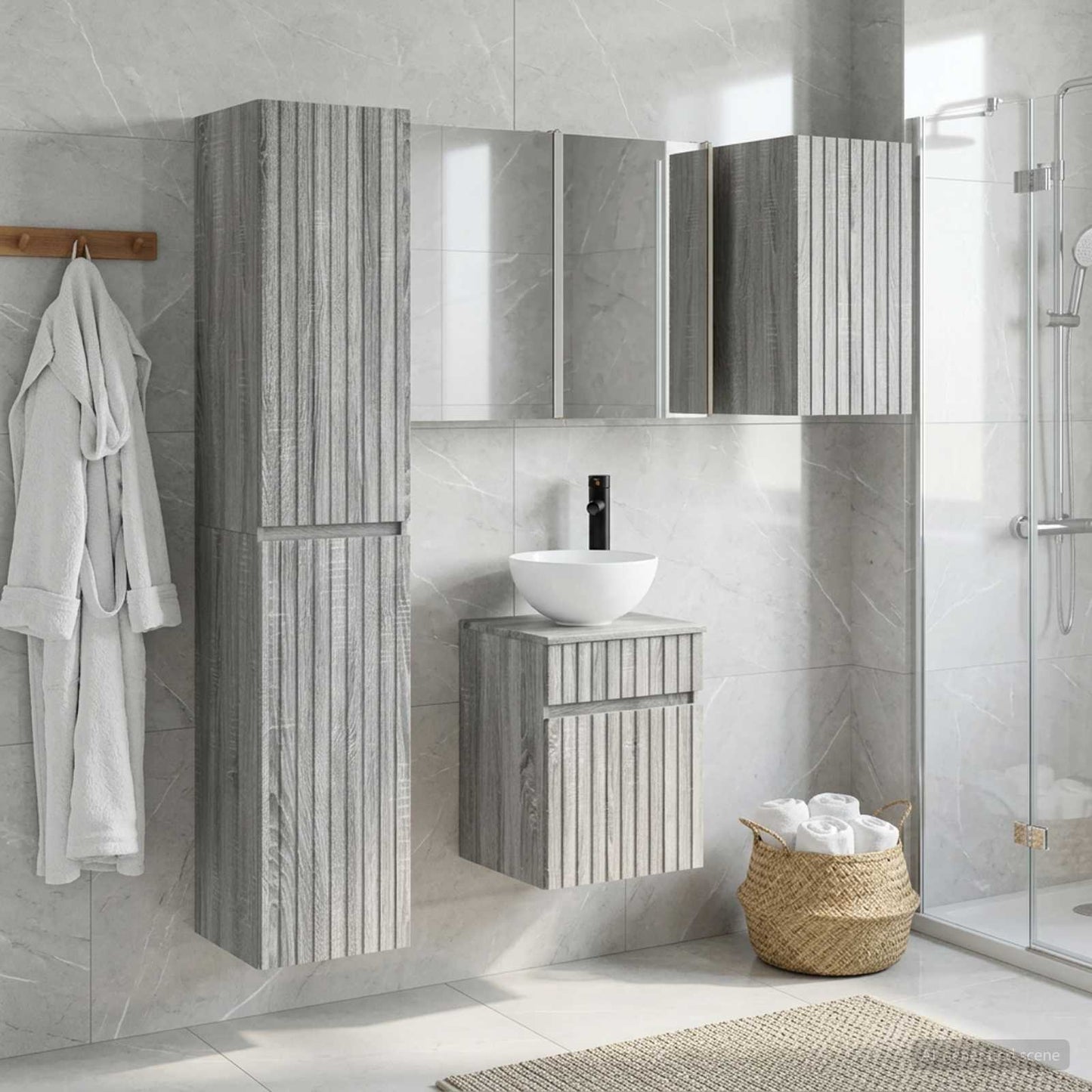 Bathroom Cabinet Set 5 pcs Grey Sonoma Engineered Wood