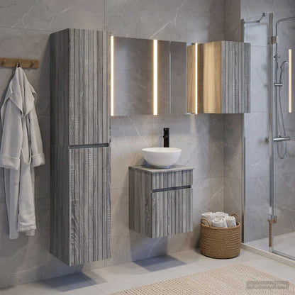 Bathroom Cabinet Set 5 pcs Grey Sonoma Engineered Wood