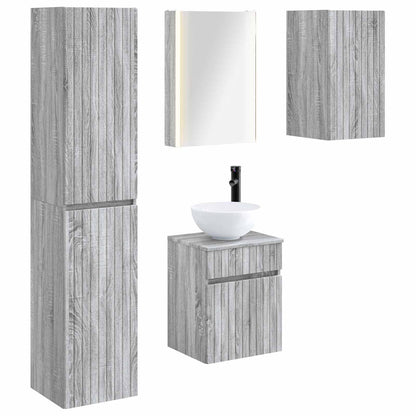 Bathroom Cabinet Set 5 pcs Grey Sonoma 43 x 11.5 x 60.5 cm
