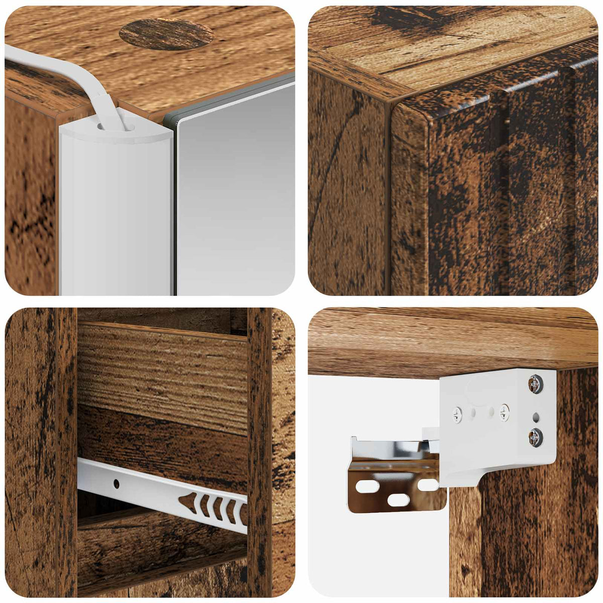 Bathroom Cabinet Set 5 pcs Old Wood Engineered Wood