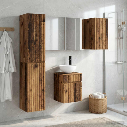 Bathroom Cabinet Set 5 pcs Old Wood Engineered Wood