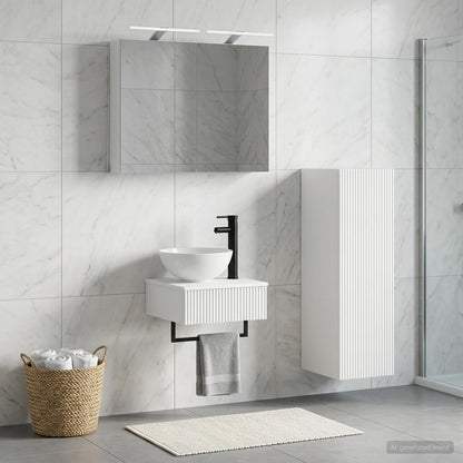 Bathroom Cabinet Set 4 pcs White Engineered Wood
