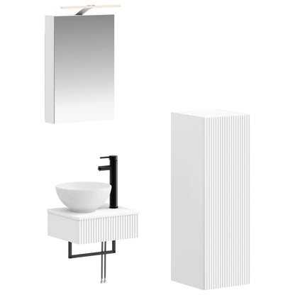 Bathroom Cabinet Set 4 pcs White 40 x 10.5 x 60.5 cm