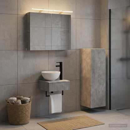 Bathroom Cabinet Set 4 pcs Concrete Grey Engineered Wood